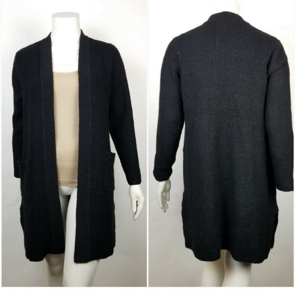 Linea Long Cardigan Sweater Black Sz M